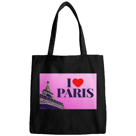 I Love Paris Lovely Paris France Eiffel Tower Illustration Bags