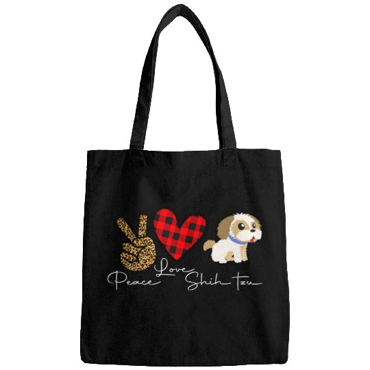 Shih Tzu Dog Funny Cute Peace Love Puppy Lover Bags