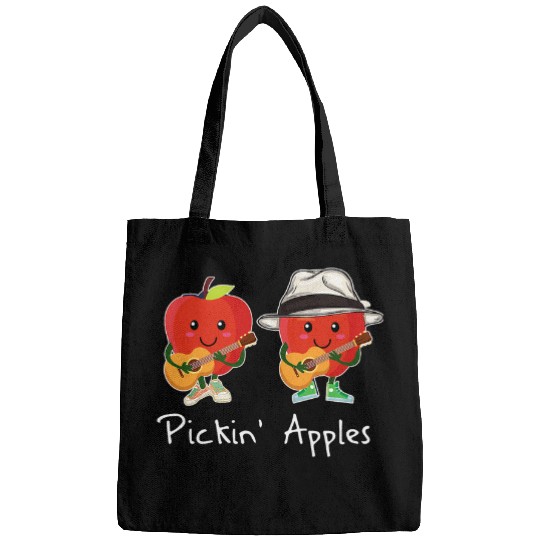 Funny Cartoon Apples Pickin Guitar Cute Apple Picking Bags
