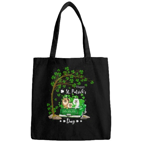 Dog Pomeranian St Patricks Day Truck Pomeranian Family Shamrock Clover 226 Bags