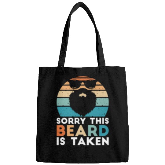 Mens Sorry This Beard Is Taken Retro Valentines Day Idea for Him Bags