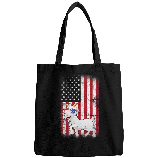 Goats Lover American Flag Boys Girls Men Women Fourth Of July Bags