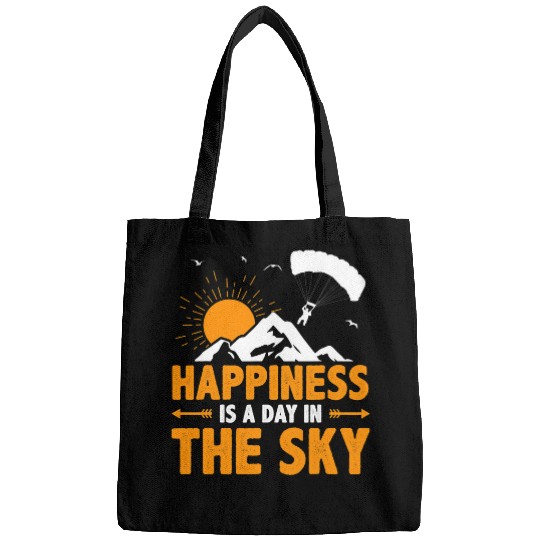 Skydiving Gift Happiness Is A Day In The Sky Paragliding Paraglider Skydive Bags