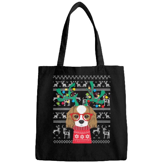 Dog Cavalier King Charles Spaniel Ugly Christmas Bags