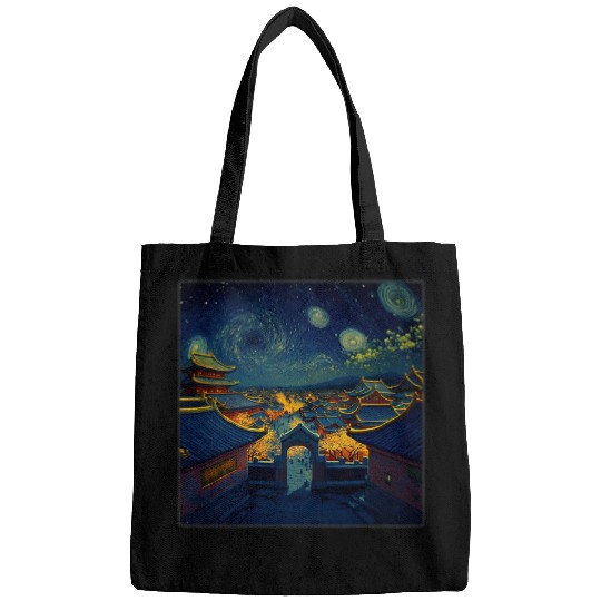 Surrealism Starry Night China Imperial City 1 Bags