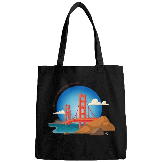 Golden Gate Bridge illustration with the inscription Bags