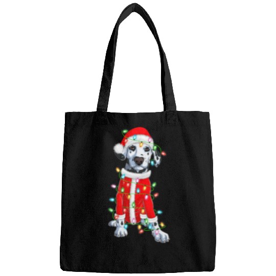 Dalmatian Lover xmass Lighting Santa Christmas 233 Dog Lover Dalmatians Dog Bags