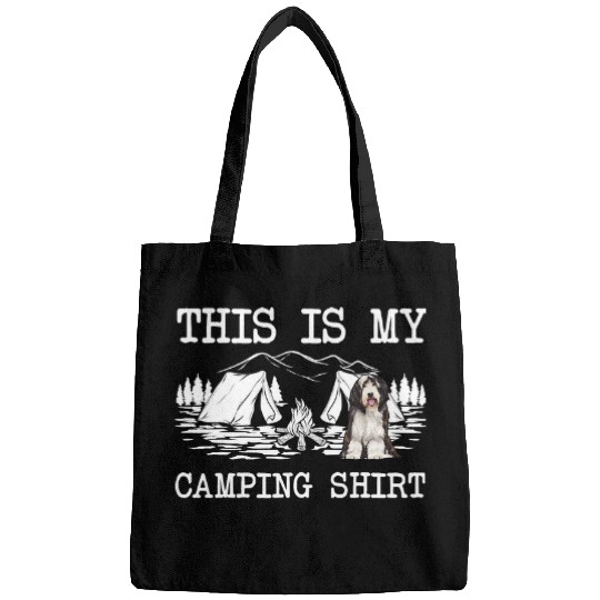 Campfire Bearded Collie Dog This Is My Camping Bags