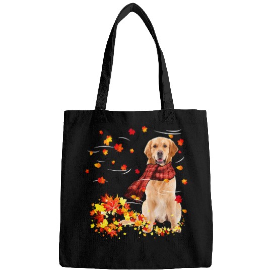 Goldie Fall Golden Retriever Fall Yall with Fall Leaves 168 Golden Retriever Dog Bags