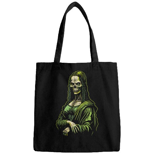 Halloween Art Teacher Zombie Mona Lisa Funny Horror Portrait Bags