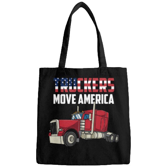 Truckers Move America Diesel Truck Driver US Flag Patriotic Bags