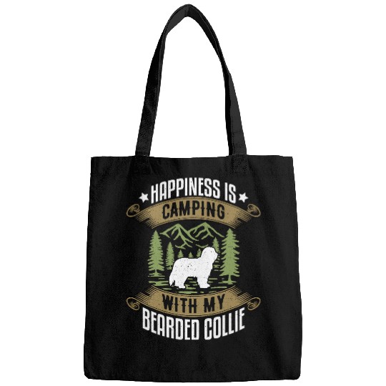 Camping With Bearded Collie Camp Lover Camping And Dogs Bags
