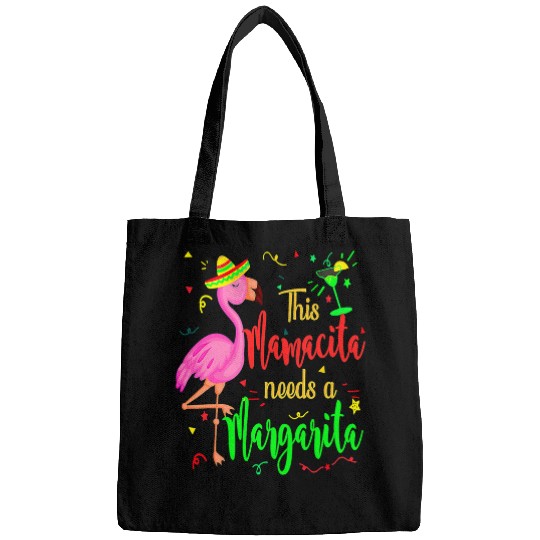 Pink Flamingo This Mamacita Needs A Margarita Flamingo Drinking Tee Flamingos Bags