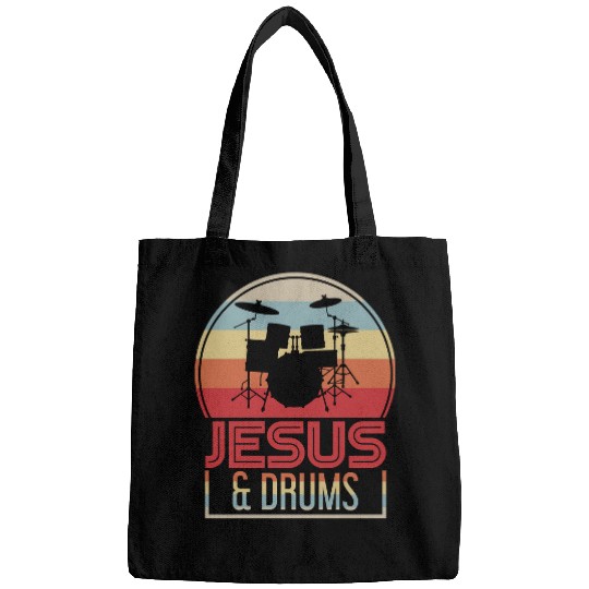 Christian Drum Lover And Jesus 83 Music Drum Lover Drummer Drumming Christ Bags
