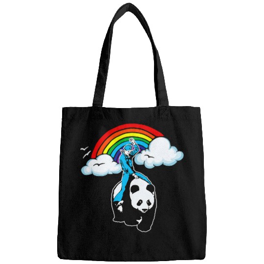 Funny Bear Panda Rider Funny Random Cute Panda Bear Sailor Rainbow Cute Bears Bags