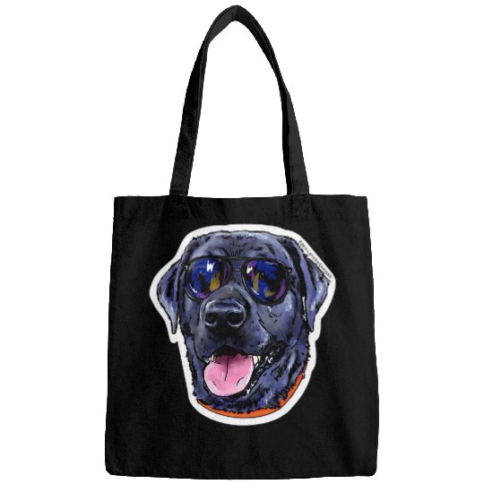 Dog Black Lab in Sunglasses paw Bags