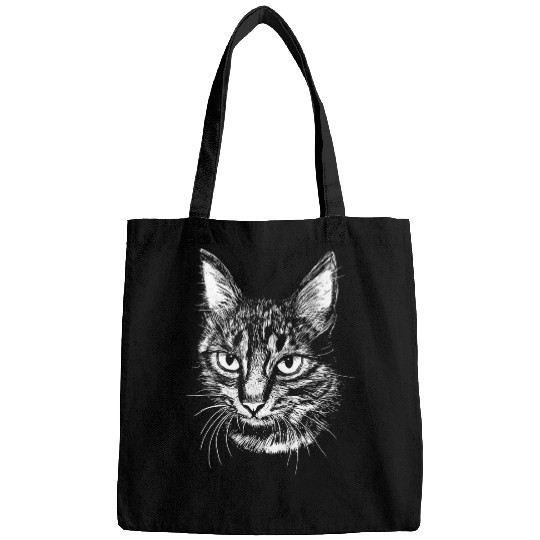 Cat face drawing style Bags