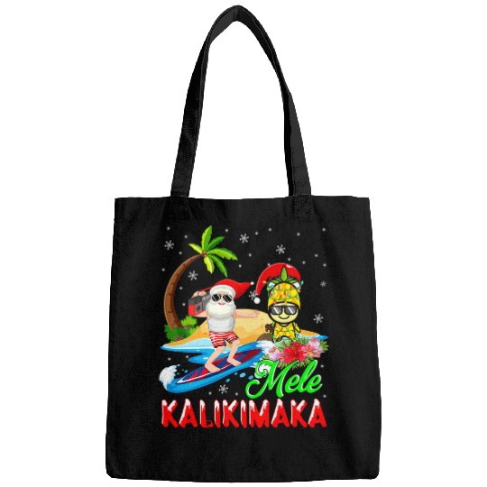 Surf Life Mele Kalikimaka Merry xmass Hawaiian pineapples Santa Surfing Bags