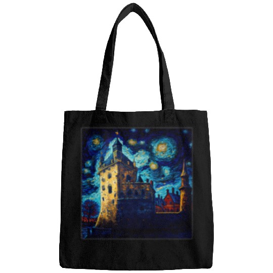 Surrealism Starry Night Tower of London Bags
