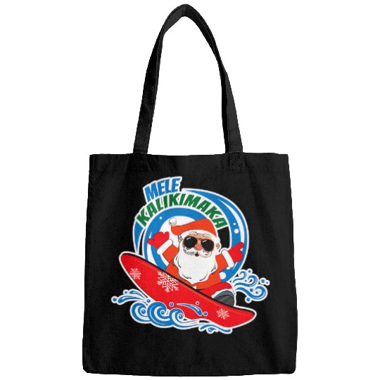 Surf Life Mele Kalikimaka Hawaiian Christmas In July Surfing Santa Bags