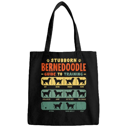 Bernedoodle Mom Dad Funny Stubborn vintages Tricks Gift Dog Bags