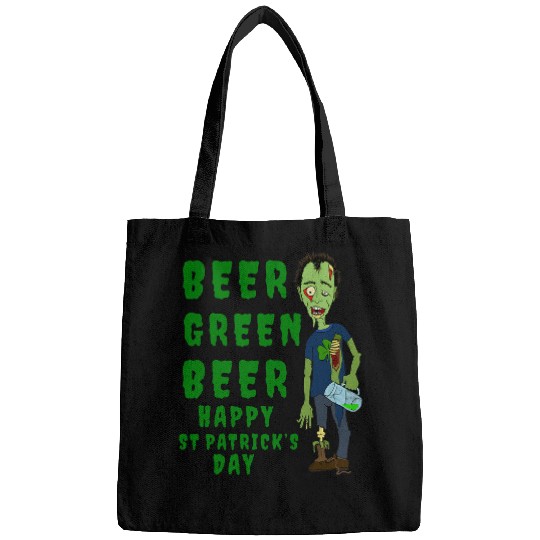 Beer Green Beer Happy St Patricks Day Zombie Tee Bags