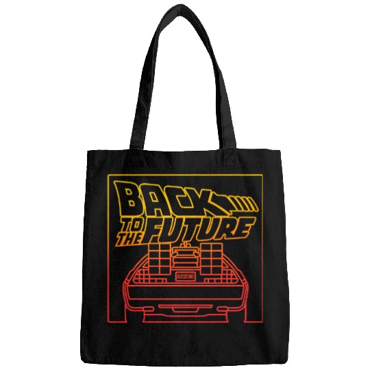 Back To The Future DeLorean Gradient Line Art Bags