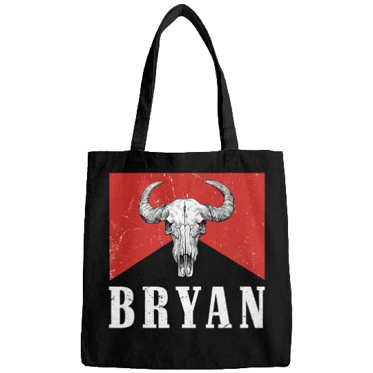 Retro Bryan Bull Skull Western Country Bryan Cowboy Cowgirls 1 Bags