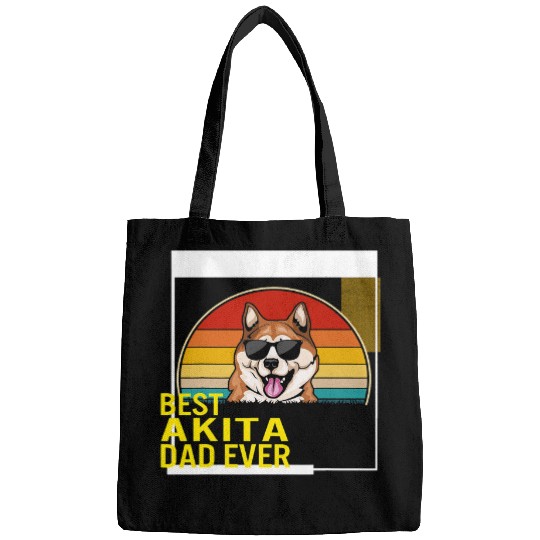 Dog Akita bests Akita Dad Ever Fathers Day Dog Dad Men Grandpa Gift Fo Bags