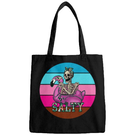 Skeletons Skulls Be Salty Skeletons Cruise Beach Summer Gothic Spooky Cute Y2K Skull Bags