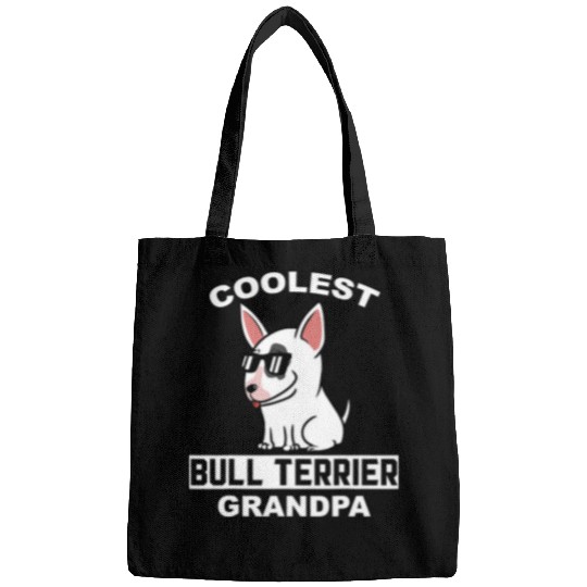 Coolest English Bull Terrier Grandpa Funny Dog Grandfather Bags