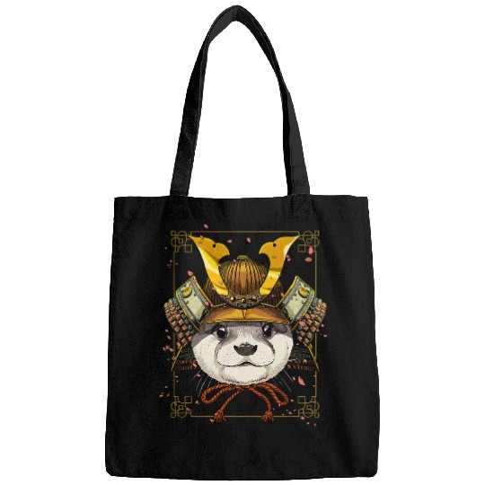 Otters Samurai Sea Otter Japanese Warrior Bushido Japanese Style Bags
