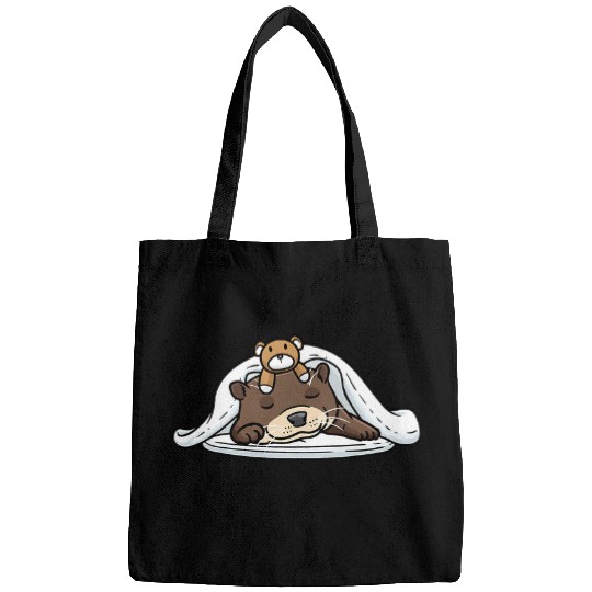 Otters Napping Otter With Stuffed Animal Sleeping Sleep Bags