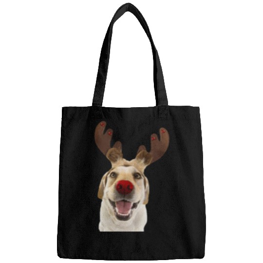 Funny Labrador Lab Dog Yellow Lab Reindeer Antlers Christmas Dog Labrador Bags