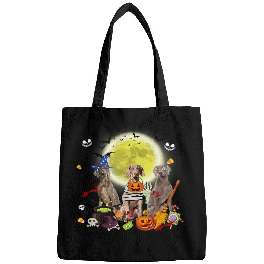 Three Weimaraner Dogs Witch Scary Mummy Halloween 239 Bags