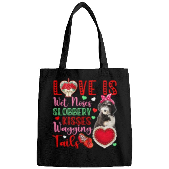 Dog Lover Wet Noses Slobbery Kisses Cute Bernedoodle Lover Bags