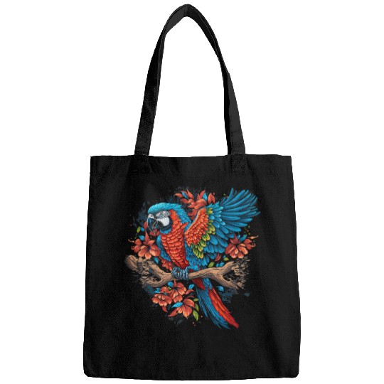 Surrealism Japanese Painting Macaw Bags