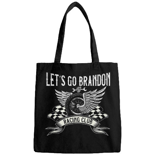 Motocross Biker Lets go political Brandon slogan Racing Motor Conservative Bags