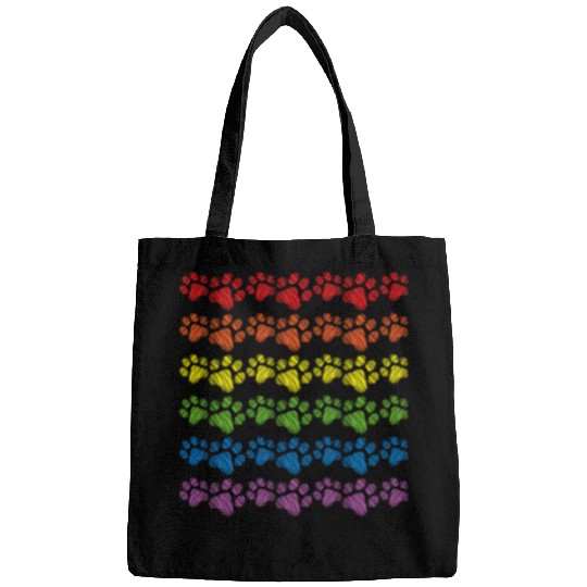 Cat Dog Rainbow Paw Prints Bags