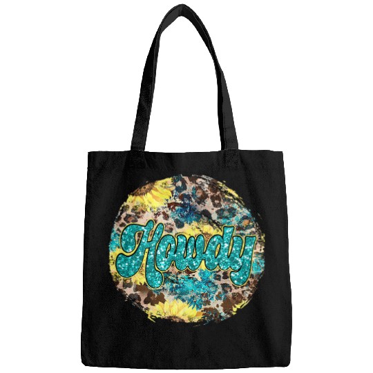 Leopard Cheetah Cowgirls HOWDY Retro vintages Distressed Bags