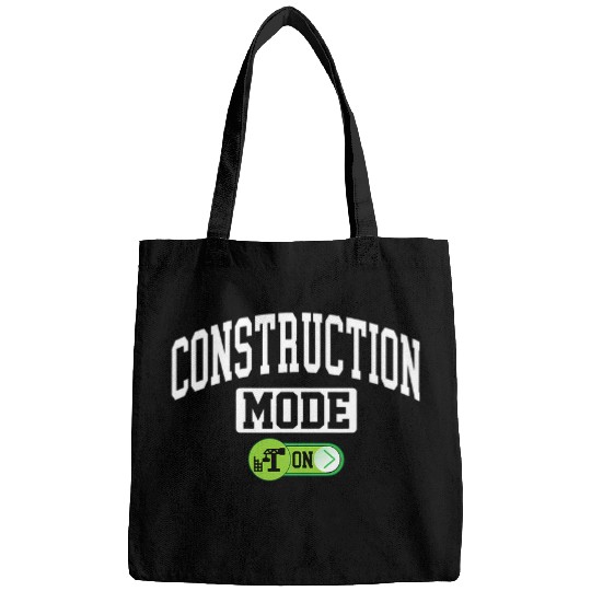 Construction Mode on Funny Construction Builder Contractor Bags