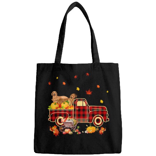 Dog Vizsla Pumpkin Truck Fall Leaf Thanksgiving Halloween Gift Bags