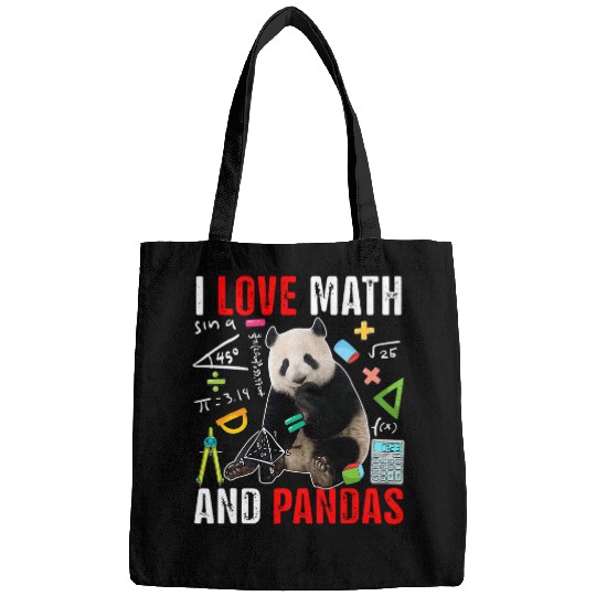 Funny Bear I Love Math And Pandas Funny Math Lover Panda Zoo Animal Cute Bears Bags