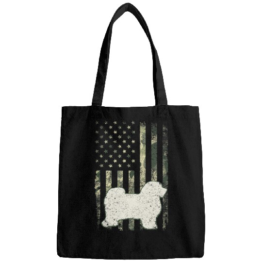 Dog Havanese Dad Mom Camouflage USA Flag Bags