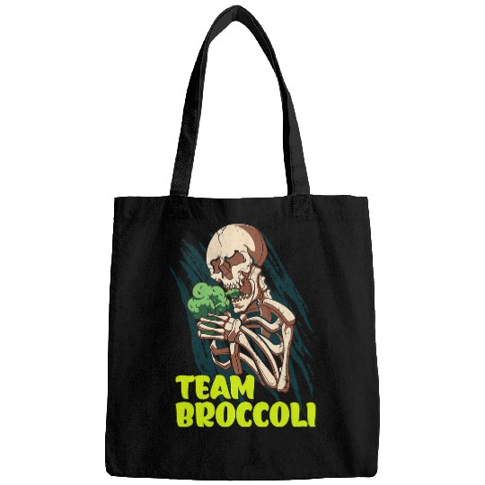 Skeletons Skulls Team Broccoli Broccoli Vegetables Eat Snack Diet Skull Bags
