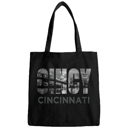 Cincy Downtown Cincinnati Ohio Skyline Art homes City Gift Bags