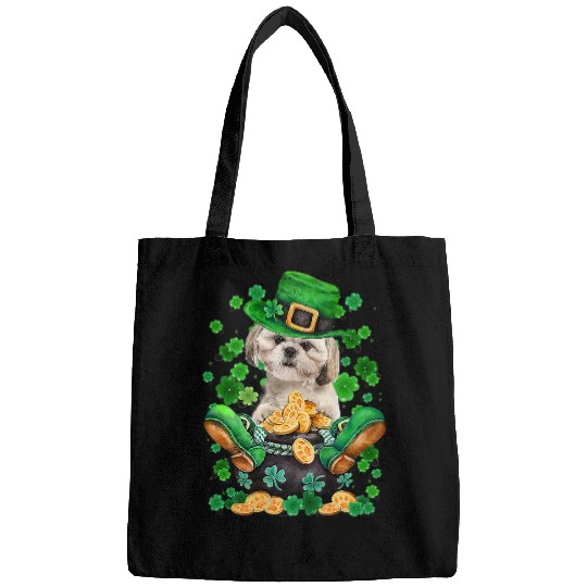 Shih Tzu St Patricks Day Lover Irish Shamrock Dog Bags