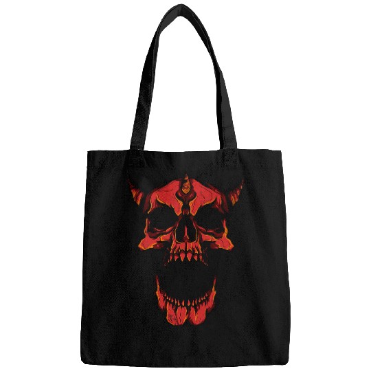 Skeletons Skulls Halloween Evil Demonic Red Skull Head 5 Skull Bags