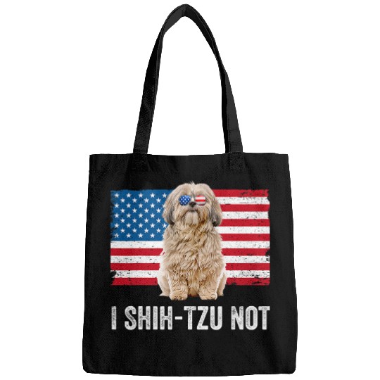 I Shih Tzu Not American Flag Dog Lover Owner Shih Tzu Funny Bags