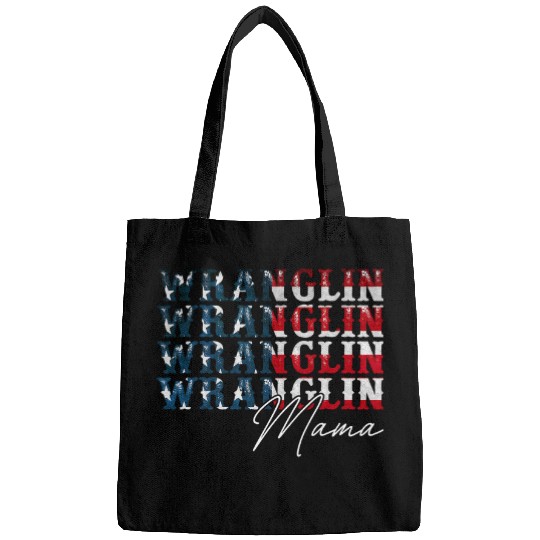 Skeletons Skulls Wranglin Mama Flag Bull Skull Western Life Country Music Skull Bags